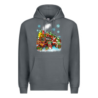 Rock christmas santa and friends train Premium Hoodie - Zillion Design Studio