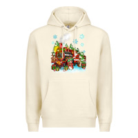 Sandshell christmas santa and friends train Premium Hoodie - Zillion Design Studio