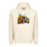 Tofu christmas santa and friends train Premium Hoodie - Zillion Design Studio