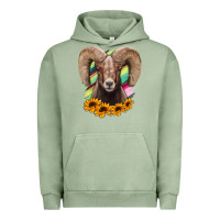 Pigment Oil Green bighorn sheep Urban Hoodie - RanaPortraitStore