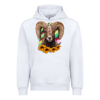 White bighorn sheep Urban Hoodie - RanaPortraitStore