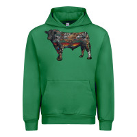 Emerald black angus bull with western patterns Urban Hoodie - RanaPortraitStore