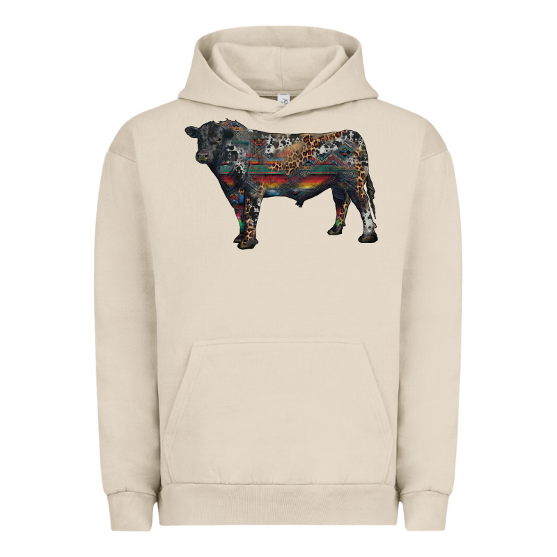 Black Angus Bull With Western Patterns Urban Hoodie by RanaPortraitStore | Teevron