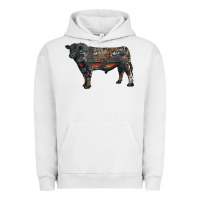 Pigment Lunar Rock black angus bull with western patterns Urban Hoodie - RanaPortraitStore