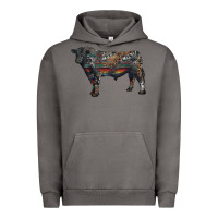 Pigment Tornado black angus bull with western patterns Urban Hoodie - RanaPortraitStore