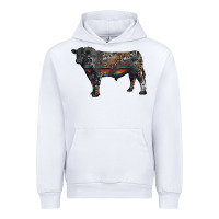 White black angus bull with western patterns Urban Hoodie - RanaPortraitStore