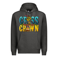 Charcoal Heather the cross before the crown Premium Hoodie - texasbilliewilder