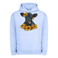Pigment Grape Ice black angus calf with sunflowers Urban Hoodie - RanaPortraitStore