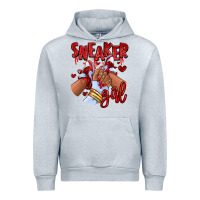 Heather Grey red sneaker girl afro woman Urban Hoodie - RanaPortraitStore