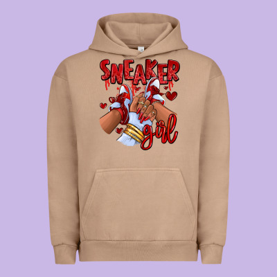 Urban Hoodie red sneaker girl afro woman