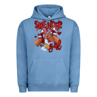 Pigment Pebble Blue red sneaker girl afro woman Urban Hoodie - RanaPortraitStore