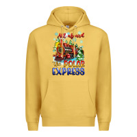 Antique Gold all aboard the polar express Premium Hoodie - Zillion Design Studio