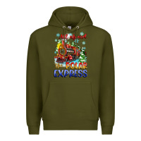 Army Green all aboard the polar express Premium Hoodie - Zillion Design Studio