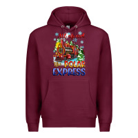 Burgundy all aboard the polar express Premium Hoodie - Zillion Design Studio
