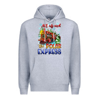 Heather Grey all aboard the polar express Premium Hoodie - Zillion Design Studio