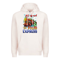 Pale Pink all aboard the polar express Premium Hoodie - Zillion Design Studio