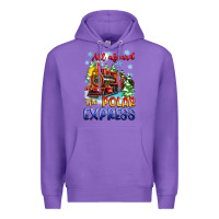 Purple all aboard the polar express Premium Hoodie - Zillion Design Studio