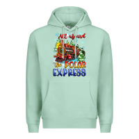 Seafoam all aboard the polar express Premium Hoodie - Zillion Design Studio