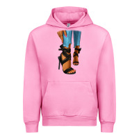 Fuchsia Pink black heels black fashion girl Urban Hoodie - RanaPortraitStore