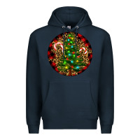 Navy Christmas Tree Premium Hoodie - RanaPortraitStore