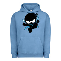 Pigment Pebble Blue ninja kid Urban Hoodie - Unal Design