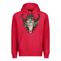 Cardinal western aztec bull skull with gemstone Premium Hoodie - texasbilliewilder