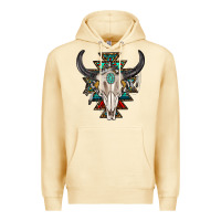 Pina Colada western aztec bull skull with gemstone Premium Hoodie - texasbilliewilder