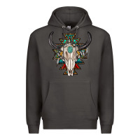 Smoke western aztec bull skull with gemstone Premium Hoodie - texasbilliewilder