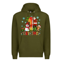 Army Green 1st christmas santa and snowman Premium Hoodie - Zillion Design Studio