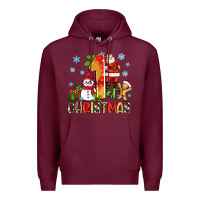 Burgundy 1st christmas santa and snowman Premium Hoodie - Zillion Design Studio
