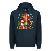 Navy 1st christmas santa and snowman Premium Hoodie - Zillion Design Studio