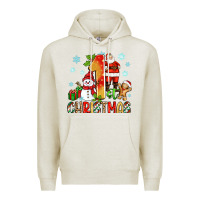 Oatmeal Heather 1st christmas santa and snowman Premium Hoodie - Zillion Design Studio