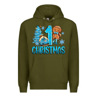 Army Green 1st christmas gingerbread boy Premium Hoodie - Zillion Design Studio