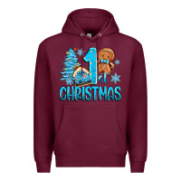 Burgundy 1st christmas gingerbread boy Premium Hoodie - Zillion Design Studio