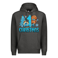 Charcoal Heather 1st christmas gingerbread boy Premium Hoodie - Zillion Design Studio