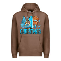 Chestnut 1st christmas gingerbread boy Premium Hoodie - Zillion Design Studio