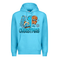 Ocean Blue 1st christmas gingerbread boy Premium Hoodie - Zillion Design Studio