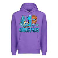 Purple 1st christmas gingerbread boy Premium Hoodie - Zillion Design Studio