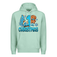 Seafoam 1st christmas gingerbread boy Premium Hoodie - Zillion Design Studio