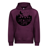 Mauve Wine Live Love Camp Urban Hoodie - Unal Design