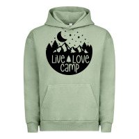 Pigment Oil Green Live Love Camp Urban Hoodie - Unal Design