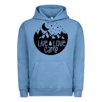 Pigment Pebble Blue Live Love Camp Urban Hoodie - Unal Design
