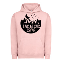 Pigment Salmon Live Love Camp Urban Hoodie - Unal Design