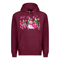 Burgundy pink christmas let it snow Premium Hoodie - Zillion Design Studio