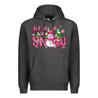 Charcoal Heather pink christmas let it snow Premium Hoodie - Zillion Design Studio