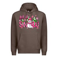 Coffee pink christmas let it snow Premium Hoodie - Zillion Design Studio