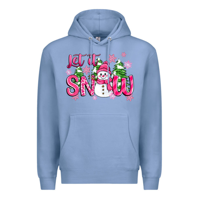 Pink Christmas Let It Snow Premium Hoodie by Zillion Design Studio | Teevron