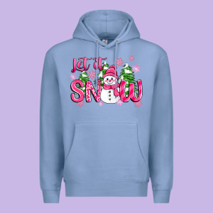 Pink Christmas Let It Snow Premium Hoodie Designed By Zillion Design Studio