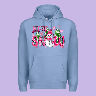 Pink Christmas Let It Snow Premium Hoodie Designed By Zillion Design Studio