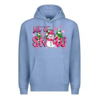 Colony Blue pink christmas let it snow Premium Hoodie - Zillion Design Studio